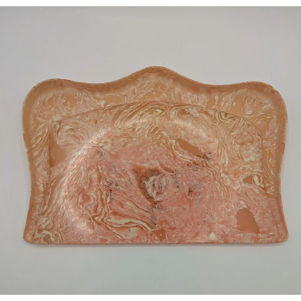 Vintage Celluloid Table Crumb Catcher Silent Butler‎ Pink Marble